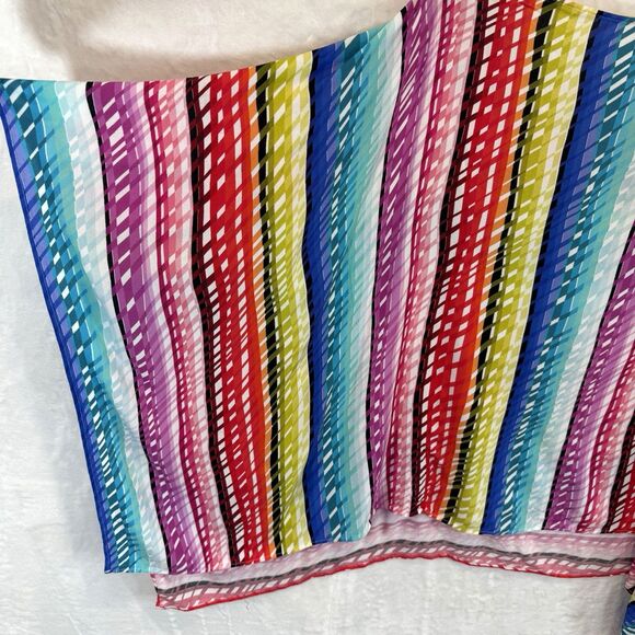 Trina Turk Poncho Top Swim Cover Up Prismatic Caftan Multi Colorful OS - Picture 9 of 10